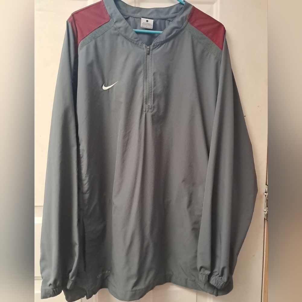 Nike "Storm Fit" Mens Large 1/4 Zip Windbreaker Pullover. Gray Golf